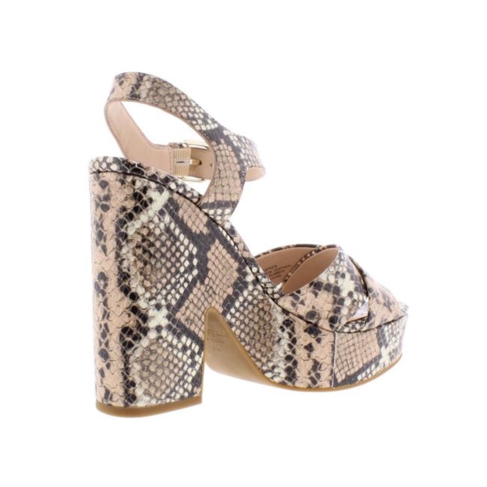 Kate Spade Grace Leather Snake Rose Nude Gray Black Animal Print Platform Sandal - Picture 9 of 14